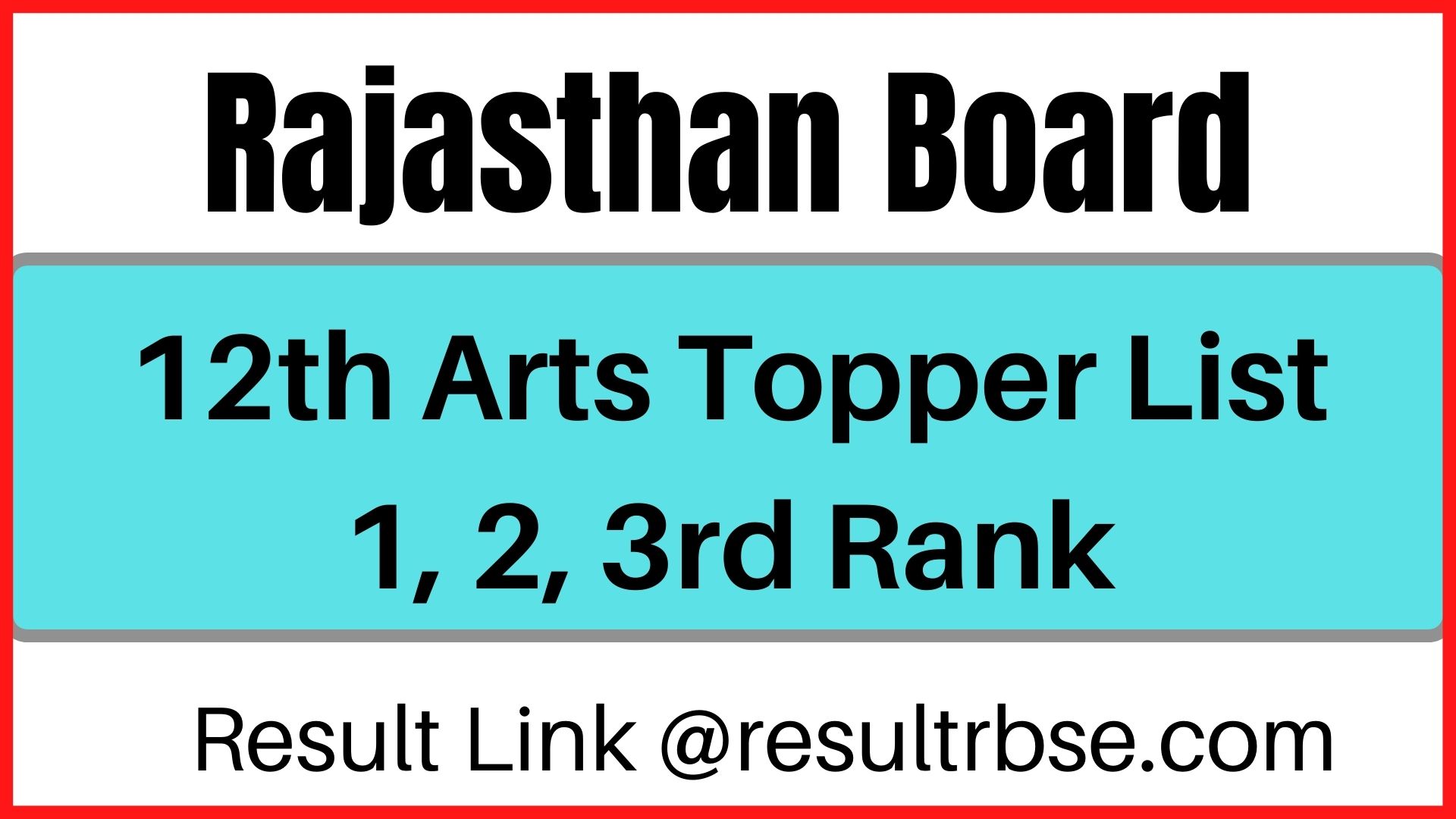 RBSE 12th Arts Merit List 2024 District Wise Topper List