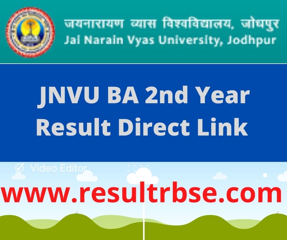 JNVU BA 2nd Year Result 2024 Name Roll No. Wise Link जारी