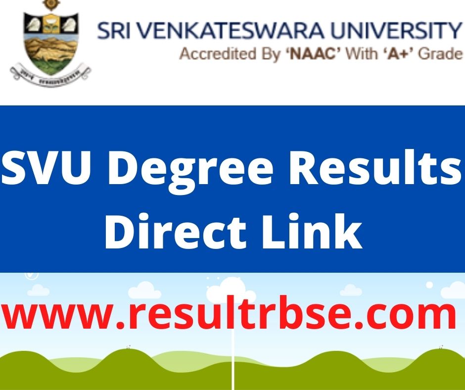 SVU Degree Results 2024 UG PG Odd/ Even Sem Result Name Wise